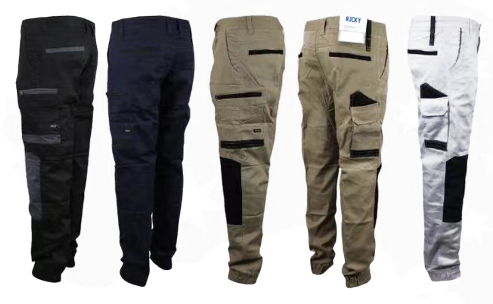 Stretch Cuffed Work Pants 1808 in Black, Navy, Khaki and more